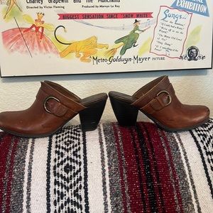 B.O.C by Born Brown Leather Mules/Clogs Size 7.5